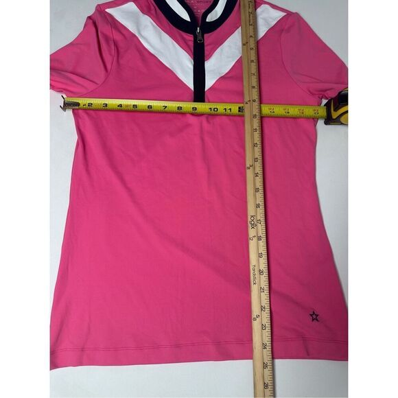 Lohla Sport The Laurie Chevron Top Long Sleeve Athletic Womens Sz M Pink White - Picture 6 of 11